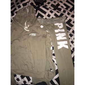 💚 Olive Green VS PINK Hoodie and Gym Pant 💚